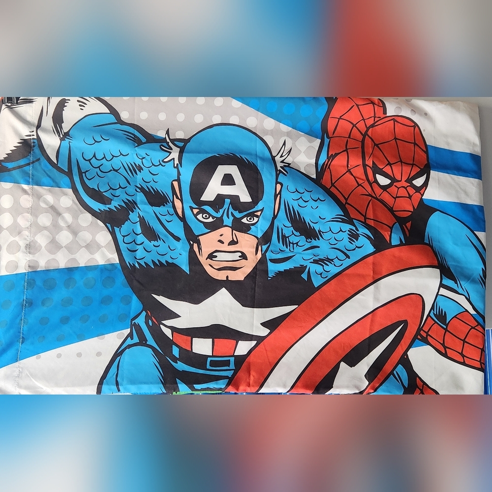 Marvel Pillowcase Captain America Spiderman Ironman Hulk Double Sided Avengers